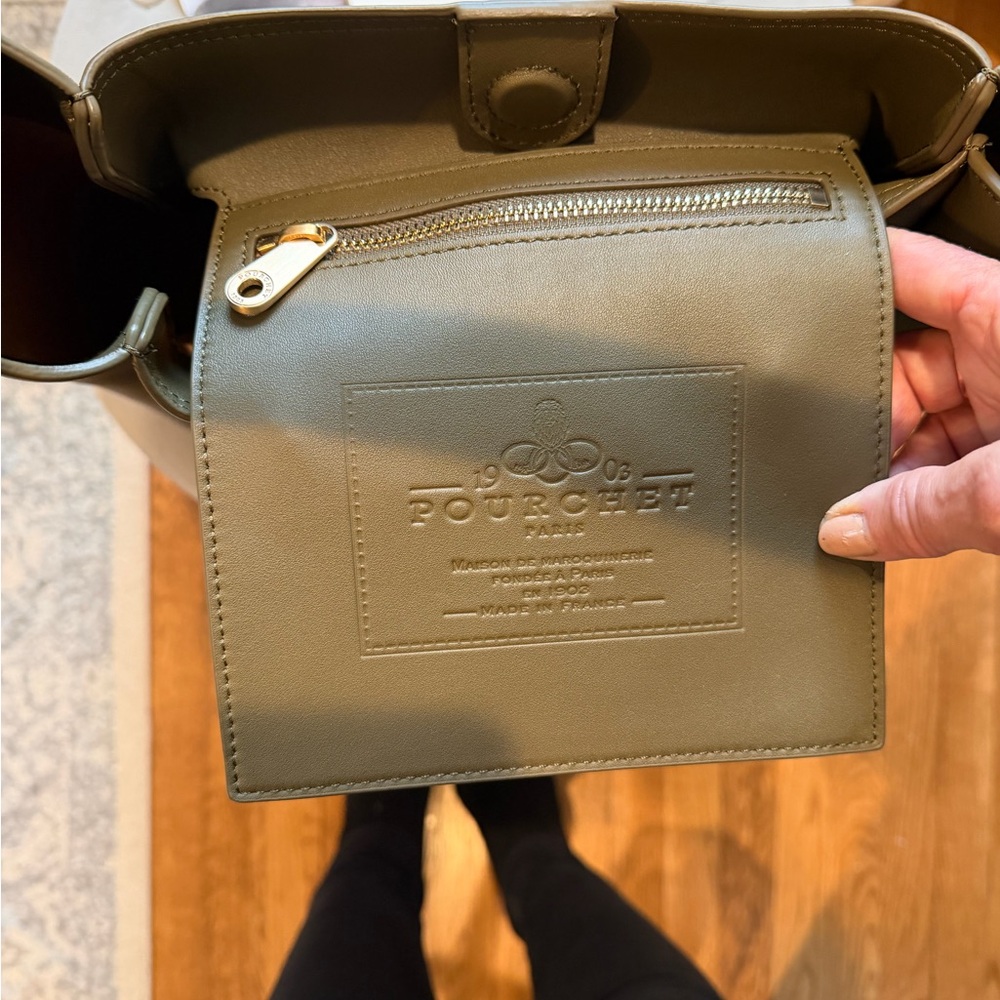 Maison Pourchet Sevigne large hobo khaki - Picture 12 of 16